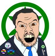 angry badge blue_tie brown_eyes clothes earless europe fasces flag flag:lgbt_pride_flag flag:padania flag:roma forehead_lines forehead_wrinkles grey_hair hair italy marijuana matteo_salvini meta:tagme mustache necktie open_mouth padania politics right_wing soyjak stubble suit text trend:aryan variant:feraljak weed white_skin yellow_teeth // 1464x1500 // 197.6KB