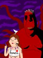 black_eyes brown_hair dildo eldritch evil fat girl horror i_heart i_love lipstick meta:pornographic_content meta:tagme monster paw red_skin sharp_teeth spikes tattoo tentacle tentacles teratophilia zoophile // 3150x4200 // 2.1MB