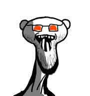 deformed ear glasses no_nose open_mouth red_eyes reddit redditard soyjak stubble variant:snoojak // 1416x1500 // 258.1KB