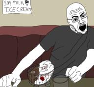 arm glasses hand ice_cream multiple_soyjaks soy_milk soyjak stubble variant:impish_soyak_ears variant:unknown // 922x848 // 37.0KB