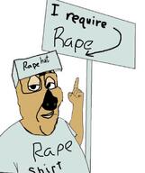 animal arrow closed_mouth clothes dog glasses hat pointing rape sign small_dog smug soyjak text twitter variant:abortion_lover variant:smugjak // 652x777 // 48.2KB