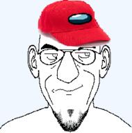 among_us cap closed_mouth clothes ear glasses hat soyjak stubble variant:susjak video_game // 229x231 // 36.0KB
