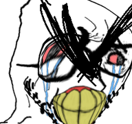 bloodshot_eyes crying distorted thick_eyebrows variant:cryboy_soyjak variant:soyak very_angry yellow_teeth // 231x218 // 45.2KB