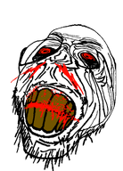 aliased angry bald clenched_teeth crazed deformed distorted glasses liquify_tool meta:tagme mustache pupils red_eyes rotten_teeth series:fusionjaks soyjak stubble subvariant:scholar transparent_background variant:feraljak variant:gapejak wrinkles // 992x1382 // 405.0KB