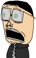 alfietheboorufag(user) black_hood black_jacket clean_shaven glasses green_eyes hair hoodie meta:op_took_a_selfie_of_xerself no_stubble open_mouth self_insert shaved variant:sackjak white_skin // 481x761 // 17.3KB
