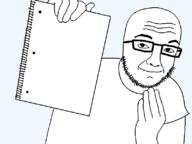arm full_body glasses hand holding_object kiwifarms notebook null null_(kiwifarms) smile soyjak stubble template transparent_background variant:nulljak // 800x600 // 14.8KB