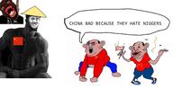 2soyjaks amerimutt balding bloodshot_eyes china crying flag:china glasses lips nigger open_mouth rice_hat rope shade speech_bubble stubble subvariant:chudjak_amerimutt suicide text variant:chudjak variant:nigjak // 1426x730 // 98.1KB