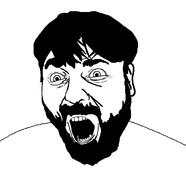 beard ear hair open_mouth someordinarygamers soyjak variant:cobson variant:mutaharjak // 609x629 // 20.9KB