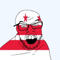 angry district_of_columbia flag flag:district_of_columbia glasses hair looking_at_you mustache open_mouth soyjak star_(symbol) stubble teeth transparent_background united_states variant:feraljak // 1500x1500 // 43.9KB