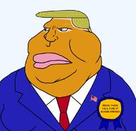 american_flag award blond blonde_hair_ blue_eyes clothes donald_trump fell_for_it_again_award jacket necktie orange_skin president suit suit_and_tie united_states variant:meximutt // 888x849 // 29.6KB