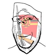 communism ddr east_germany gdr kgb logo ministerium_fuer_staatssicherheit stasi subvariant:wholesome_soyjak text variant:gapejak // 2048x2048 // 850.1KB
