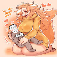 anthro blush blushing brimmiest_comments_section☣️☣️☣️_do_not_enter☣️☣️☣️ calm drawing female full_body furry glasses hair heart hmofa holding_object nice sleep sleeping text variant:chudjak wholesome wolf // 1200x1200 // 1.1MB