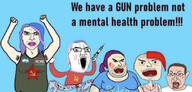 acab alternate angry arm clothes communism eric_butts glasses gun hair hammer_and_sickle hand holding_object holding_syringe open_mouth sjw soyjak subvariant:pol_face syringe text vaccine variant:chudjak white_skin // 828x397 // 265.2KB