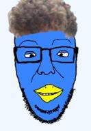 beak blue_skin broccoli broccoli_hair brown_hair genz glasses hair twitter x xitter yellow_beak young zoomer // 230x332 // 45.6KB