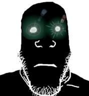 closed_mouth frown glowing_eyes looking_at_you neutral soyjak stubble subvariant:neutralplier thougher variant:markiplier_soyjak // 600x650 // 74.3KB