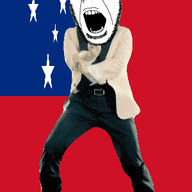 angry animated country dance flag full_body gangnam_style glasses irl open_mouth samoa soyjak star stubble variant:cobson // 300x460 // 499.3KB