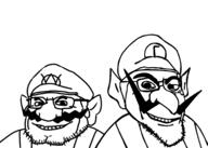chin clothes glasses hat looking_at_you mustache nintendo stubble variant:wahjak variant:waluijak video_game waluigi wario // 2100x1500 // 293.5KB