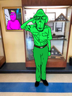 2soyjaks arch_linux arm bald banana banana_split_ice_cream belt bloodshot_eyes booger boot closed_mouth clothes dog dog_ear drool ear eyebrows flag foot frown full_body glasses green_skin hand irl_background leg looking_at_you mediator mustache nose pink_skin portrait quote quote_(user) salute smile snout soyjak_party stubble subvariant:euromutt subvariant:wholesome_soyjak tinted_glasses uniform variant:gapejak variant:markiplier_soyjak wrinkles wristwatch // 680x907 // 682.9KB