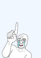 arm bloodshot_eyes crying glasses hand kryptonian_blerd mustache open_mouth pink_eyes pointing soyjak stubble template transparent variant:unknown // 508x720 // 12.1KB