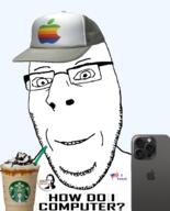 apple_(company) button clothes facial_hair frappe glasses hat i_voted iphone smile starbucks starbucks_coffee steve_jobs sticker subvariant:nucob variant:cobson vote // 1462x1814 // 1.0MB