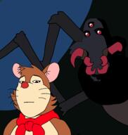 Don_Bluth The_secret_of_NIMH animal bug cartoon ear fangs female mouse movie multiple_eyes scared scarf soyjak spider subvariant:hornyson variant:cobson variant:gapejak whisker // 1600x1688 // 143.4KB