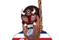 8ball96 8ball9615 brown_skin clothes costa_rica crying fat flag flag:costa_rica hair hanging looking_up mask mexico mustache rope sal_vulcano shadow soyjak subvariant:hornyson tongue tshirt variant:cobson // 942x636 // 257.2KB