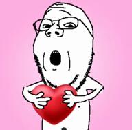 2soyjaks animated animation_meme arm blush closed_mouth clothes ext=mp4 glasses hair hand heart holding_heart holding_object hugging open_mouth series:faggot_coal singing stubble subvariant:chudjak_front tear variant:chudjak variant:gapejak video // 586x576, 14.2s // 966.8KB