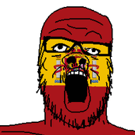 country flag flag:spain glasses mustache open_mouth soyjak spain stubble variant:a24_slowburn_soyjak // 455x504 // 17.0KB