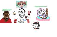 alunya anime azumanga_daioh celtic_cross chiyo-chan cirno communism cuba fascism fumo heart kirisame_marisa leftypol morocco nazism osaka smug swastika touhou tranny variant:bernd variant:chudjak variant:feraljak variant:nojak variant:soyak video_game // 3123x2048 // 724.5KB