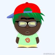 black_skin clothes dreamcast fnf_pedo friday_night_funkin' full_body glasses green_hair green_shirt hat red_cap redraw shoe south_park spiral subvariant:chudplier variant:chudjak variant:markiplier_soyjak yellow_sclera // 800x800 // 68.9KB