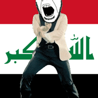 angry animated arabic_text country dance flag flag:iraq gangnam_style glasses iraq open_mouth soyjak stubble text variant:cobson // 300x460 // 497.2KB