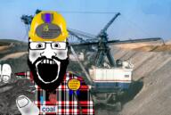 award beard coal coal_mine dirty excavator glasses hand hard_hat heart holding_object i_heart i_love irl_background miner open_mouth plaid soyjak subvariant:science_lover teeth text variant:markiplier_soyjak white_skin // 794x533 // 679.6KB