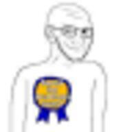 award bald ear glasses low_resolution smile smug soyjak stubble text thumbnail_(file) variant:soyak white_background // 48x48 // 2.7KB