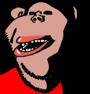 amerimutt black_background brown_skin clothes ominous open_mouth soyjak stubble subvariant:impish_amerimutt variant:impish_soyak_ears // 598x628 // 11.7KB