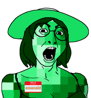 clothes emerald emerald_(namefag) female femerald glasses hair hat open_mouth subvariant:female_cobson sundress thub's variant:cobson woman // 510x545 // 36.3KB