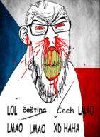 angry blood bloodshot_eyes clenched_teeth comic_sans country cracked_teeth czechia ear flag glasses haha kek lmao lol lol_kek_kek_lmao_lmao_lmao_xd_haha nosebleed red_eyes soyjak stubble subvariant:feralrage text variant:feraljak vein xd yellow_teeth // 895x1217 // 890.5KB