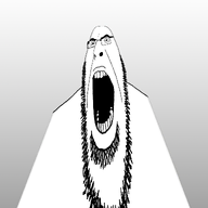 avant-garde glasses open_mouth stubble teeth variant:cobson white_background // 1920x1920 // 1.4MB