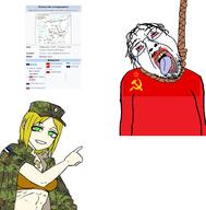 arm communism country crying estonia flag glasses hair hammer_and_sickle hanging marichka open_mouth rope soviet_union soyjak stubble suicide tongue variant:bernd // 1867x1894 // 385.9KB