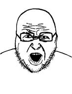 alex_jones angry glasses soyjak stubble variant:unknown // 354x466 // 9.8KB