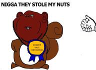 alternate animal award badge buck_teeth closed_eyes closed_mouth crying ear frown full_body hand happy_merchant implied_castration its_over no_nut_november november_1 nut pun ribbon sad soyjak stubble subvariant:impish_squirrel tail text trend:squirreljakking variant:impish_soyak_ears // 688x500 // 98.3KB