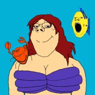 3soyjaks animal ariel breasts closed_mouth crab disney ear fish flounder glasses hair mermaid open_mouth red_hair sebastian smile soyjak stubble subvariant:gapejak_female the_little_mermaid underwater variant:gapejak variant:impish_soyak_ears white_skin // 1500x1500 // 206.9KB