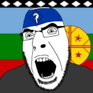 angry clothes coordinadora_arauco_malleco flag glasses headband mapuche soyjak stubble variant:cobson white_skin // 1080x1080 // 220.0KB