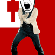 angry animated country cross dance flag full_body gangnam_style glasses irl open_mouth soyjak stubble tonga variant:cobson // 300x460 // 500.0KB