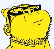 closed_mouth ear glasses hair janny mustard mustard_(user) soyjak stubble transparent_background variant:childut yellow_skin // 602x546 // 14.0KB