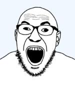 beard cross_eyed ear glasses open_mouth soyjak stubble template variant:cirrus // 800x1024 // 23.7KB