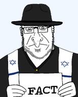 artist:toniylijani big_nose borsalino closed_mouth clothes crooked_nose english_text fact fedora holding_object judaism kike looking_at_you orthodox_jew orthodox_rabbi payot rabbi series:cobson_brothers series:kikejaks serious sign star_of_david subvariant:orthodoxson suit tallit text transparent_background variant:cobson // 822x1024 // 25.1KB