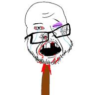 barely_alive beard beheaded blood broken_glasses impaled missing_teeth severed_head stick variant:feraljak // 1500x1500 // 373.2KB