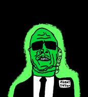 clothes glasses glowie glowing glownigger green_skin necktie stubble sunglasses variant:sidjak // 557x619 // 36.8KB