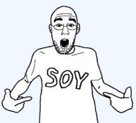 arm clothes ear glasses hair hand open_mouth pointing soyjak stubble teeth template text transparent_background tshirt variant:shirtjak // 618x559 // 11.0KB