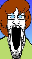 brown_hair clothes fire glasses hair open_mouth scooby_doo shaggy_(scooby_doo_character) soyjak stretched_mouth stubble ultra_instinct_shaggy variant:markiplier_soyjak // 495x900 // 212.7KB